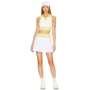 Beach Riot White & Lemon Color Block Cape Tennis Skirt Size XS NWT